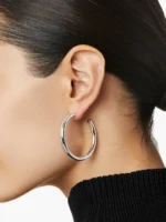 925 Silver Tia Medium Hoops - Image 4