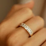 925 Silver Baguette & Round Diamond Wedding Band - Image 4