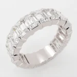 925 Silver Emerald Cut Diamond Eternity Ring - Image 4