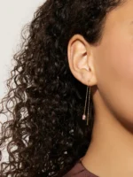 925 Silver Farah Pink Earrings - Image 2