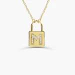 925 Silver Padlock Initial Necklace