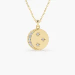 925 Silver Moon and Crescent Necklace