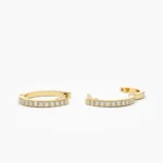 925 Silver Mini Diamond Huggies Earrings - Image 4