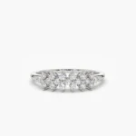 925 Silver Diamond Cluster Anniversary Ring
