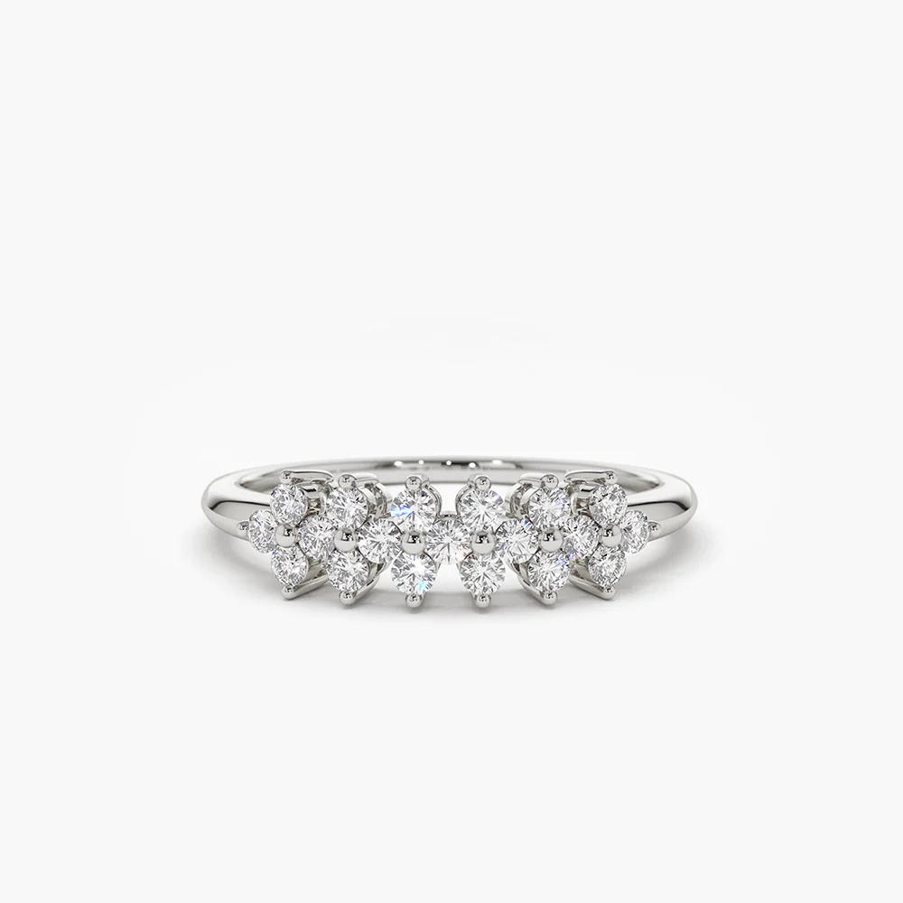 400548_8d2bb90002634bea8c085eb18537d039mv2.webp 925 Silver Diamond Cluster Anniversary Ring - Image 1