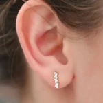 925 Silver Marquise and Round Diamond Studs