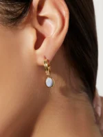 925 Silver Dooby Blue Sterling Hoop - Image 2