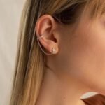 925 Silver Star Ear Cuff Chain Earrings - Image 3