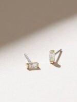 925 Silver Baguette Earrings - Image 4