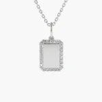 925 Silver Diamond Tag Initial Necklace - Image 6