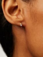 925 Sterling Silver Moissanite Huggie Earrings