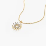 925 Silver Diamond Disc Cluster Necklace - Image 3
