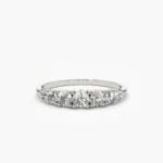 925 Silver 7 Stone Diamond Graduated Wedding Ring - Image 5
