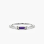 925 Silver Amethyst With Diamond Ring - Image 2