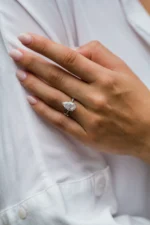 925 Silver 4.00Ct Pear Cut Diamond Engagement Ring