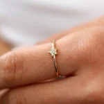 925 Silver Star Shaped Diamond Ring