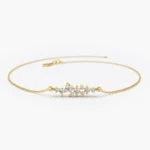 925 Silver Diamond Cluster Bracelet