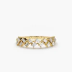 925 Silver Zig Zag Baguette Diamond Ring