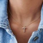 925 Silver Simple Cross Diamond Necklace