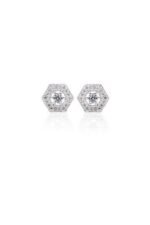 925 Silver Hexagon Stud Earrings