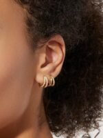 925 Sterling Silver Double Hoop Earrings - Image 4