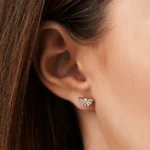 925 Silver Tapered Baguette Diamond Studs