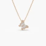925 Silver Baguette Diamond Butterfly Necklace - Image 3