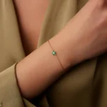 925 Silver Diamond Flower Charm Bracelet