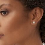 925 Silver Baguette and Round Diamond Studs - Image 2