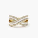925 Silver Baguette Diamond Stacking Ring - Image 2
