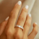 925 Silver Baguette & Round Diamond Wedding Band - Image 5