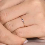 925 Silver Minimal Sapphire and Diamond Ring