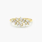 925 Silver Baguette Diamond Cluster Ring