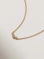 925 Silver Diamond Trio Necklace