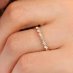 925 Silver 7 Stone Slanted Baguette Diamond Ring - Image 4