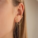 925 Silver Star Ear Cuff Chain Earrings
