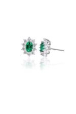925 Silver Oval Emerald Earring - Image 2