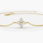 925 Silver Diamond Clover Bracelet - Image 3