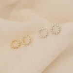 925 Silver Helen Diamond Sun Stud Earrings - Image 5