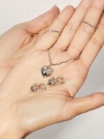 925 Silver Heart Dangle Earrings - Image 4