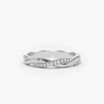925 Silver Weaving Braid Eternity Diamond Ring - Image 3