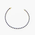 925 Silver Diamond and Sapphire Tennis Bracelet - Image 3