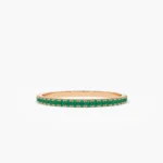 925 Silver  Emerald Eternity Band - Image 4