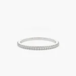 925 Silver Half Eternity Micro Pave Diamond Ring - Image 3