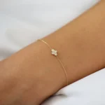 925 Silver Dainty Quad Diamond Bracelet - Image 2