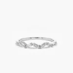 925 Silver Baguette Diamond Stacking Ring - Image 4