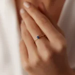 925 Silver Mini Sapphire and Diamond Ring - Image 4