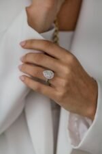 925 Silver Pear Cut Diamond Engagement Ring