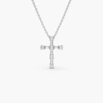 925 Silver Simple Cross Diamond Necklace - Image 5