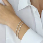 925 Silver Diamond Tennis Bracelet - Image 2